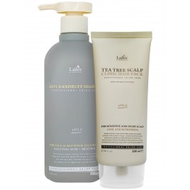 Набор для волос против перхоти Шампунь Anti Dandruff Shampoo+ Маска Tea Tree Scalp Hair Pack