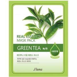 Тканевая маска с зеленым чаем ГЛАДКОСТЬ/СИЯНИЕ Juno Real Essence Mask Pack Green Tea, 25мл