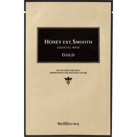 Тканевая маска для лица ГЛАДКОСТЬ WELLDERMA Honey Ext. Smooth Essential Mask Gold, 1 шт * 25 мл